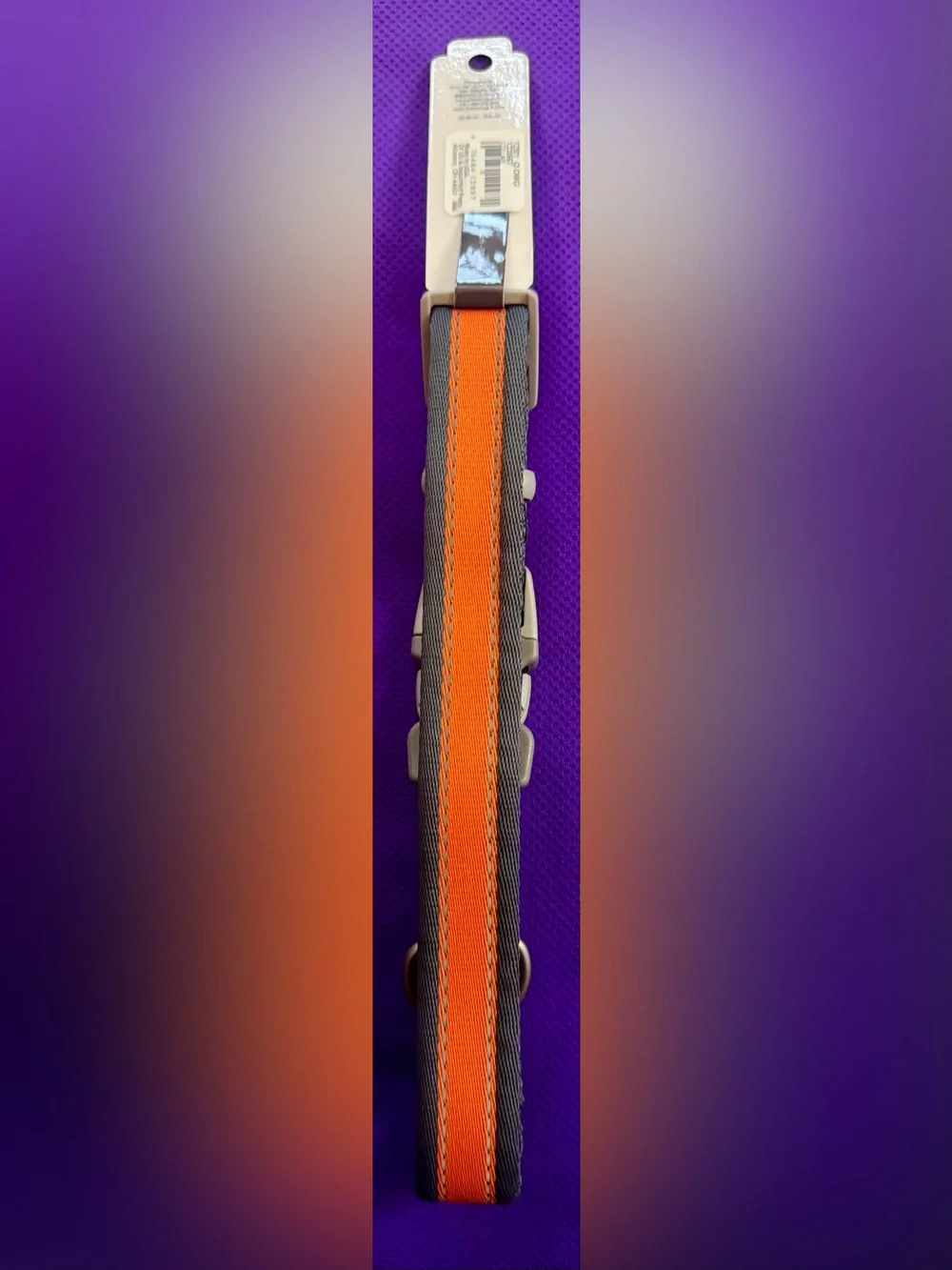 🐕 Coastal Reflective Adjustable Dog Collar in Orange and Gray
